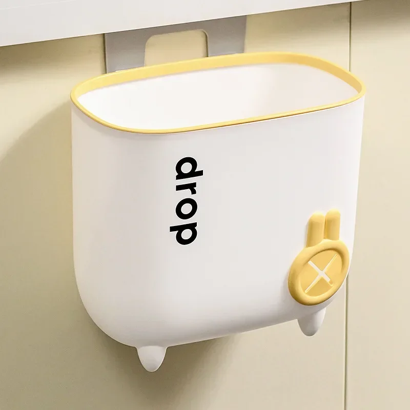 Papelera de cocina, cesto de basura para reciclaje montado en la pared con tapa para puerta de armario, papelera colgante de gran capacidad