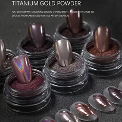 High Gloss Titanium Nail Powder Set - Luxurious Polishing for Nail Art Creations, 6 Vibrant Colors (1set - 6pcs)