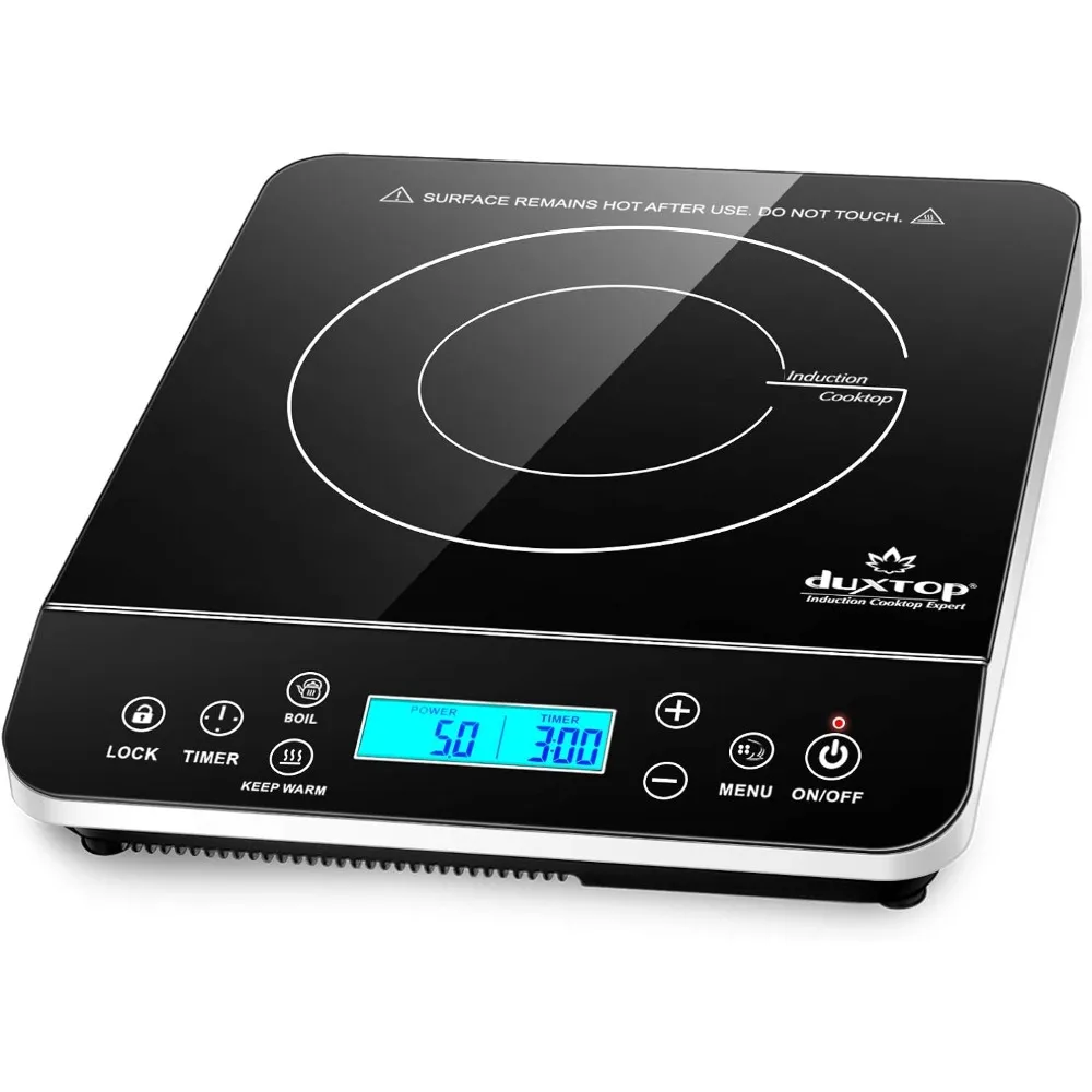 

Duxtop Portable Induction Cooktop,Countertop Burner Induction Hot Plate with LCD Sensor Touch 1800 Watts, Silver 9600LS/BT-200DZ