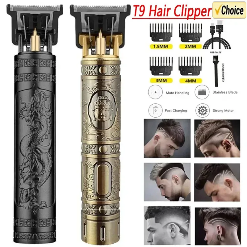 Hair clipper Electric shaver Hair trimmer Vintage T9 Hair Cutting Machine Men's Electric Shaver Rechargeable Hair Trimmer Beard Clipper