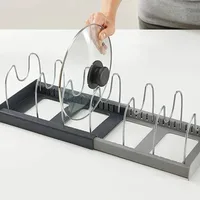 Expandable Stainless Kitchen Cabinet Organizers,with 6 Adjustable Shelves,Board Drying Cookware Shelf,Kitchen Organization Tools 3