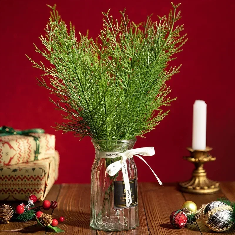 Artificial Cedar Spray Branches, Cedar Branches, Twig, Cypress Stems, Pine Needle Branches, DIY Bouquet, Christmas, 5Pcs