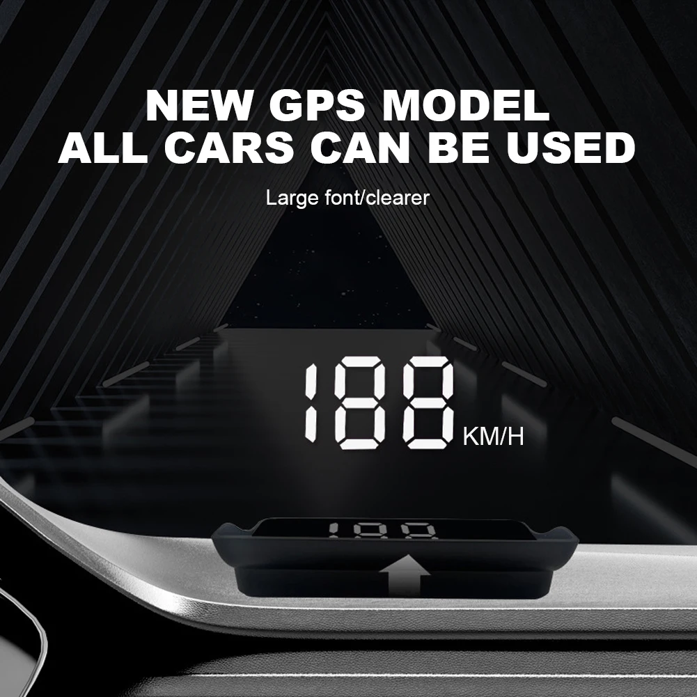 Shkalacar Compteur de Vitesse Intelligent GPS HUD,Voiture HUD Headup  Display KM/H MPH avec LED Grand Affichage de Police pour Voiture Camion SUV  Moto