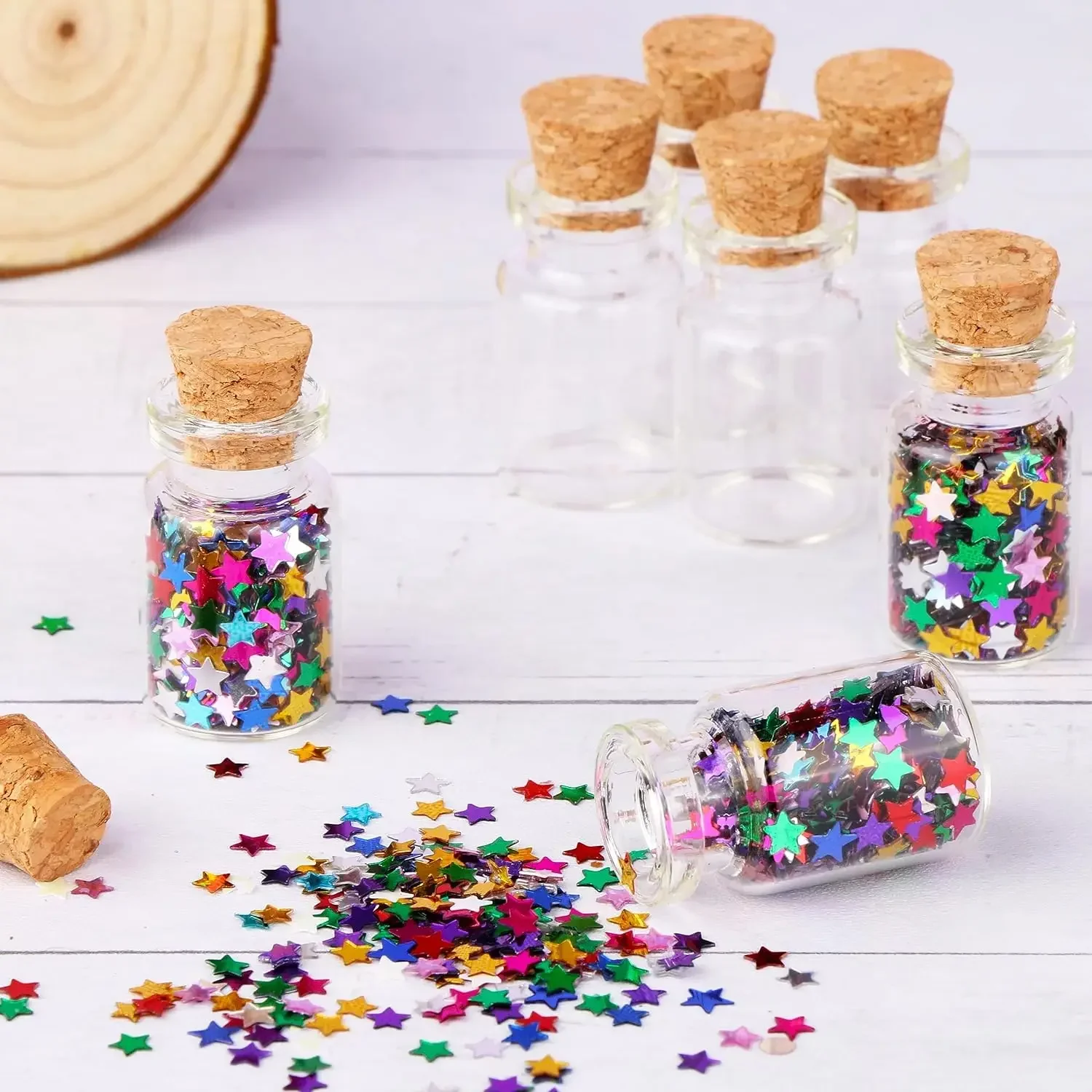 50/10pcs Mini Clear Glass Bottles with Cork Spice Message Vials Empty Wish Bottle DIY Drifting Empty Tiny Jars Party Decorations