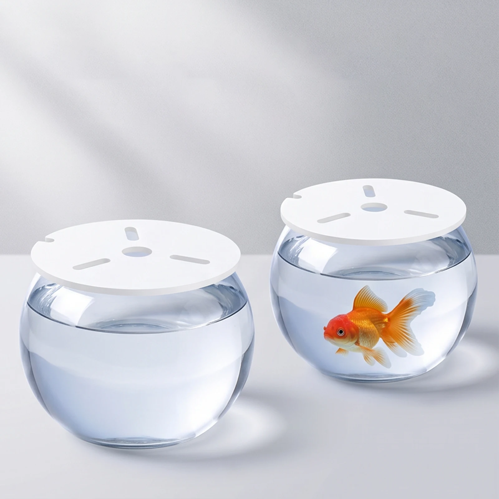 2Pcs 아크릴 안티 점프 방지 어항 커버 사용하기 쉬운 탱크 보호 커버 낚시 그릇 교체 액세서리용 경량
