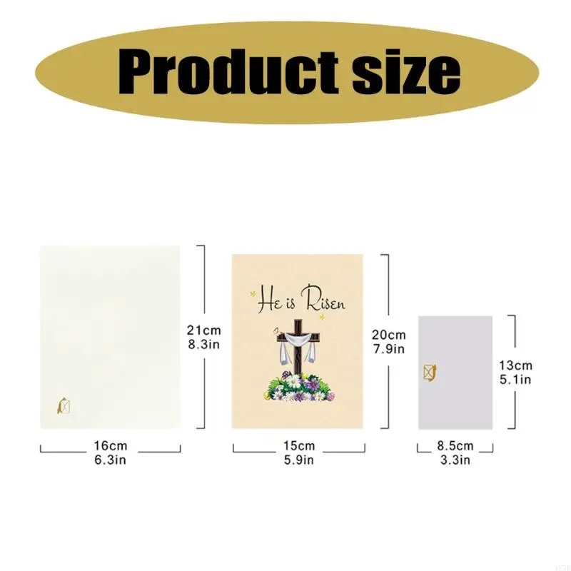 4X7B 3D Resurrection Festival Card with Envelope Greeting Card 6x8 Spring Holiday Greeting for Men Women Family Friend