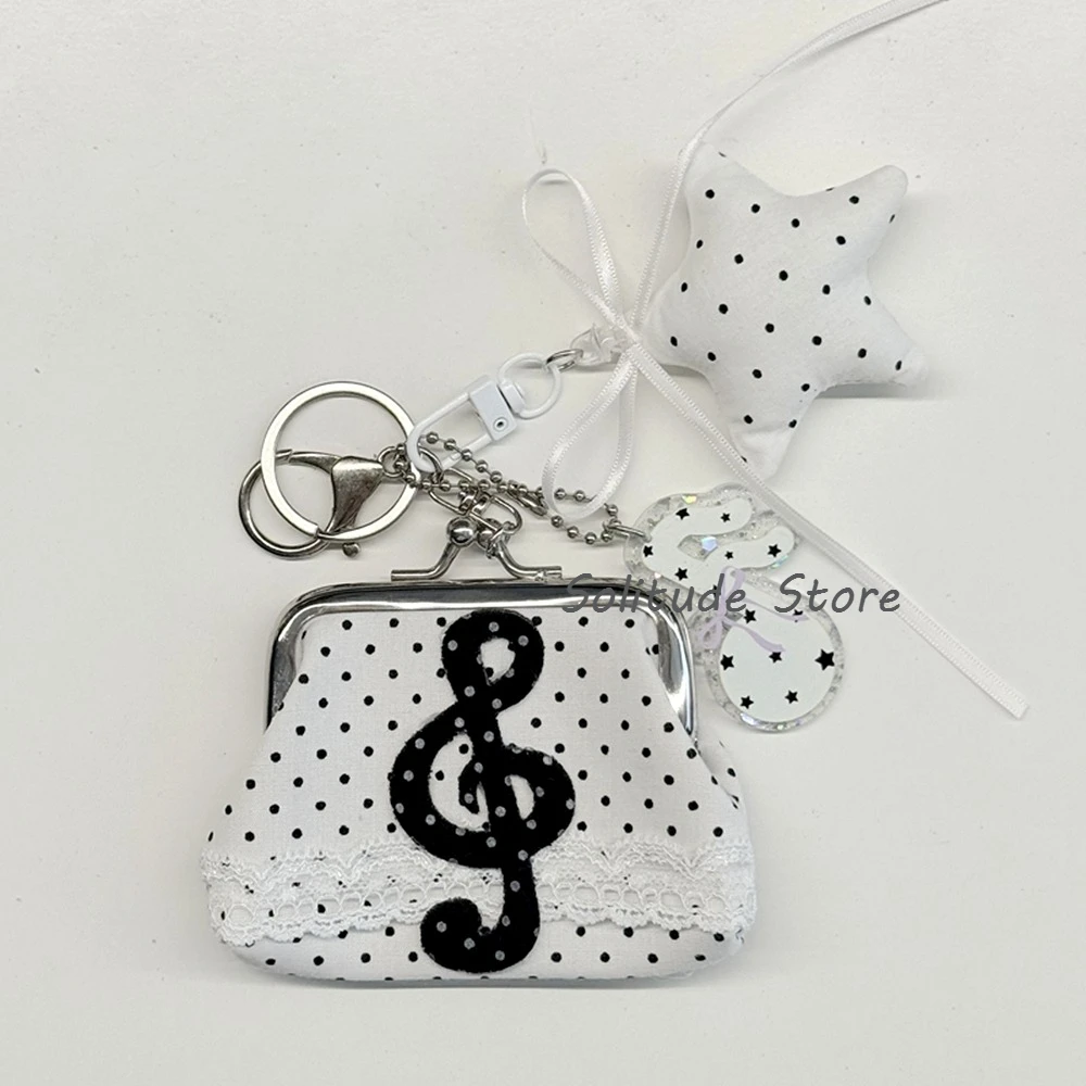 Charming Vintage-Inspired Y2K Lace Coin Purse with Rose Details and Hanging Pendant