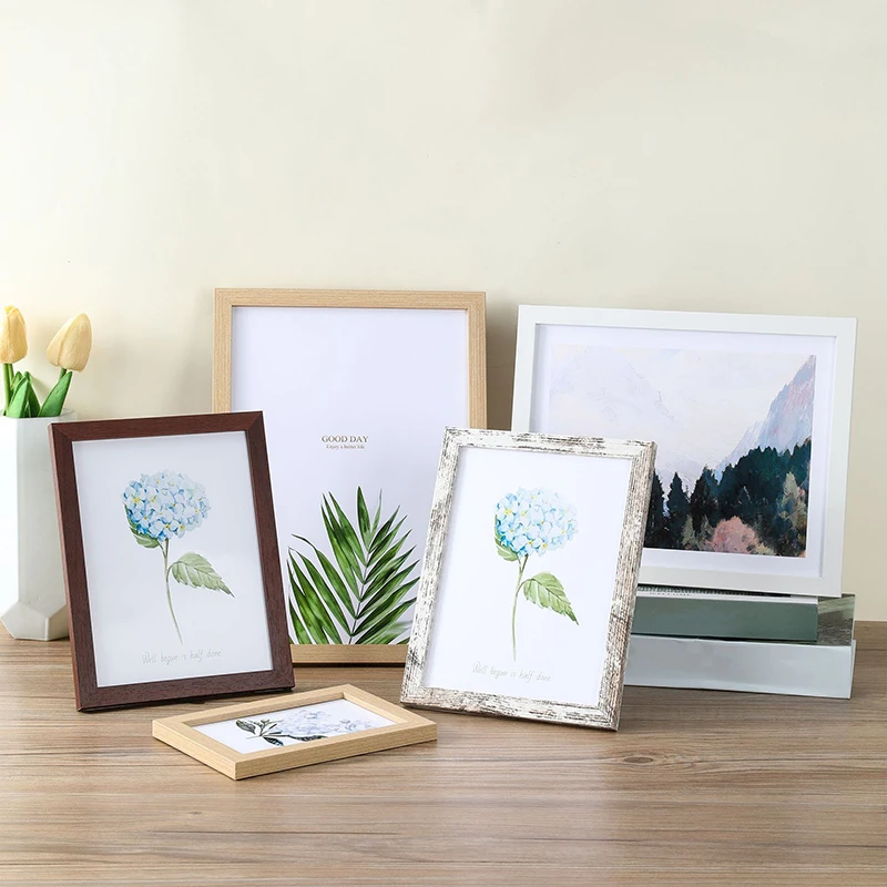 Small Wood Photo Frame For Wall Hanging 9X13 10x15cm Stand For Pictures Decor Commemorative Gift photo frame,wood canvas frame,wood photo frame,wood frame,wood picture frame