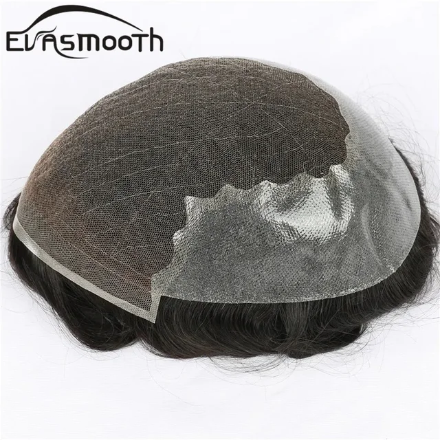 Q6 dentelle toupet hommes Europe cheveux humains mâle perruque suisse dentelle avant hommes système de remplacement de cheveux unité homme perruque naturel prothèse de cheveux 1