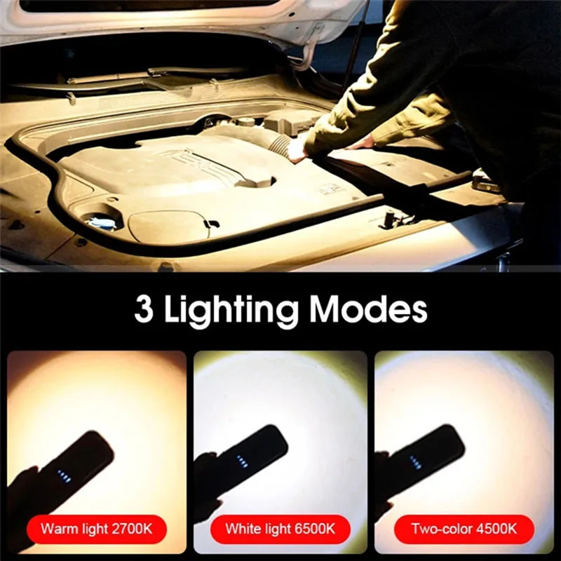 Pocketman COB + LED Work Light Portable Flashlight Camping Light Rechargeable Work Lamp Auto Repair Inspection