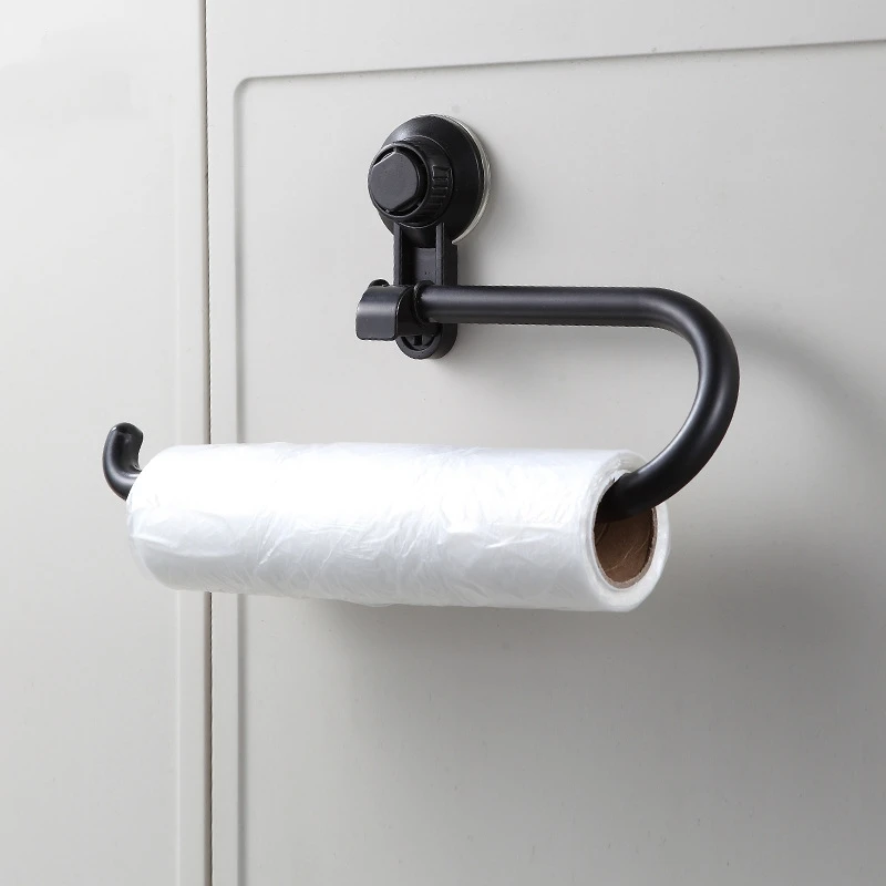 Suction Cup Towel Rack ABS Black/White No Punch Bathroom Towel Rack Storage 1PC towel rack