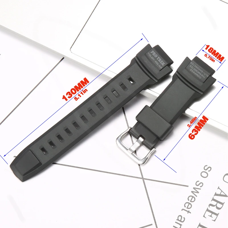 Men's Sports Waterproof Resin Watchband Strap