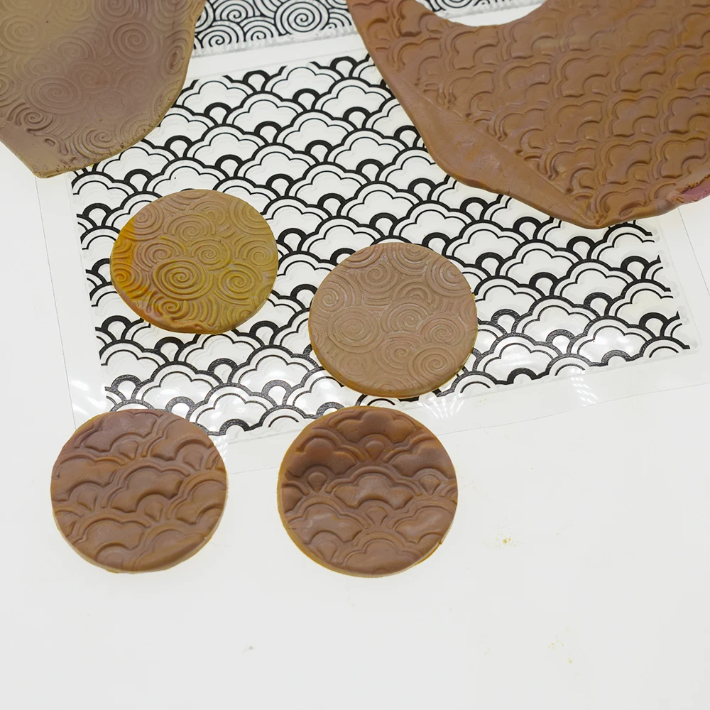 Stamps for Clay Texture Emboss Sheet Ceramic Pottery Diy Polymer Clay Jewlery Make Chinese Style Lace Trim Pattern Template Mat