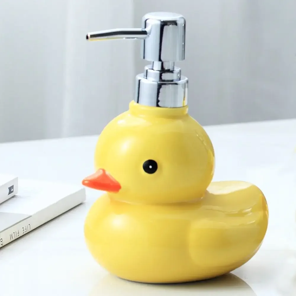 Ceramic Yellow Duck Soap Dispenser Cartoon Hand Sanitizer Bottle Shower Gel Shampoo Soap Dispenser Bathroom Shampoo Dispenser 3