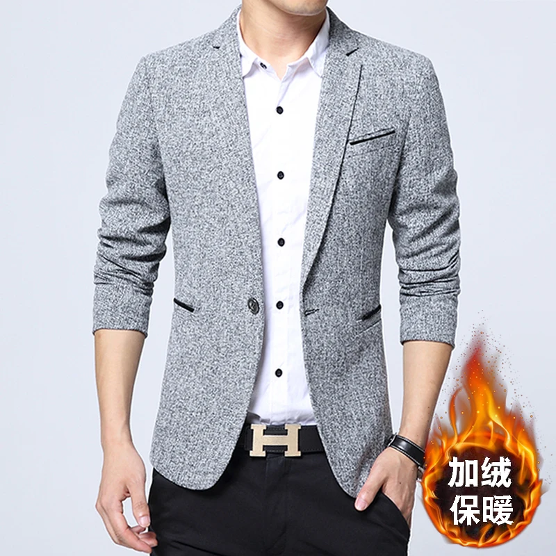 

High-quality Autumn and Winter Fashion Handsome Korean Version Casual Suit Jacket Men's Top Slim Suit Four Seasons Blazers