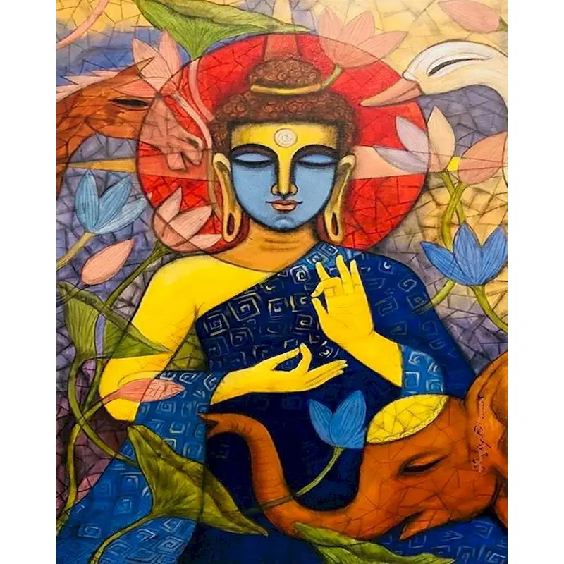 

GATYZTORY Oil Painting By Number Colorful Buddha Drawing On Canvas Handpainted Art Gift Diy Figure Picture By Number Home Decor