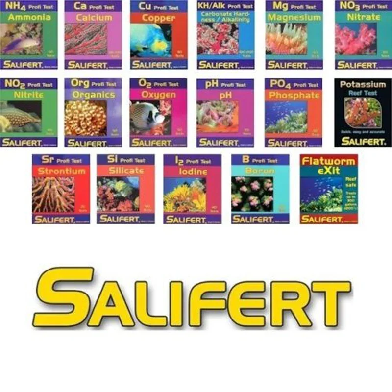 Фото Набор для тестирования кальция Salifert Cu I2 KH Mg NH4, нитрат аммиака NO2 NO3, нитрат PH PO4 Sr, резервуар для проверки калия и воды №1
