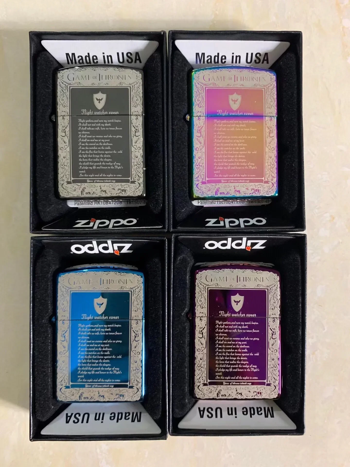 Accendino Zippo Thrones Chrome Ice And Fire Collection In Box