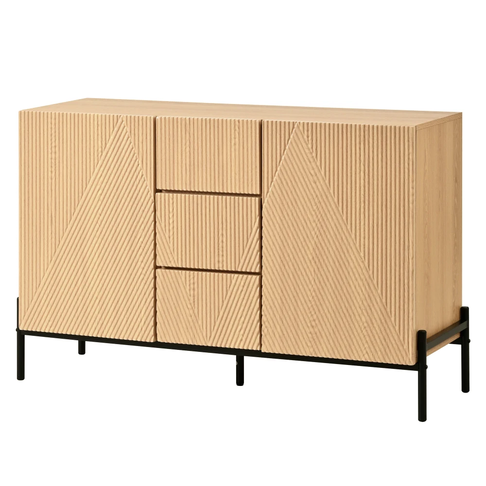115,5*40*76cm Modernes Minimalistisches Sideboard Buffetschrank, Geometrisches Design Aufbewahrungsschrank mit Mittelschublade, Große Kapazität – Detail 16