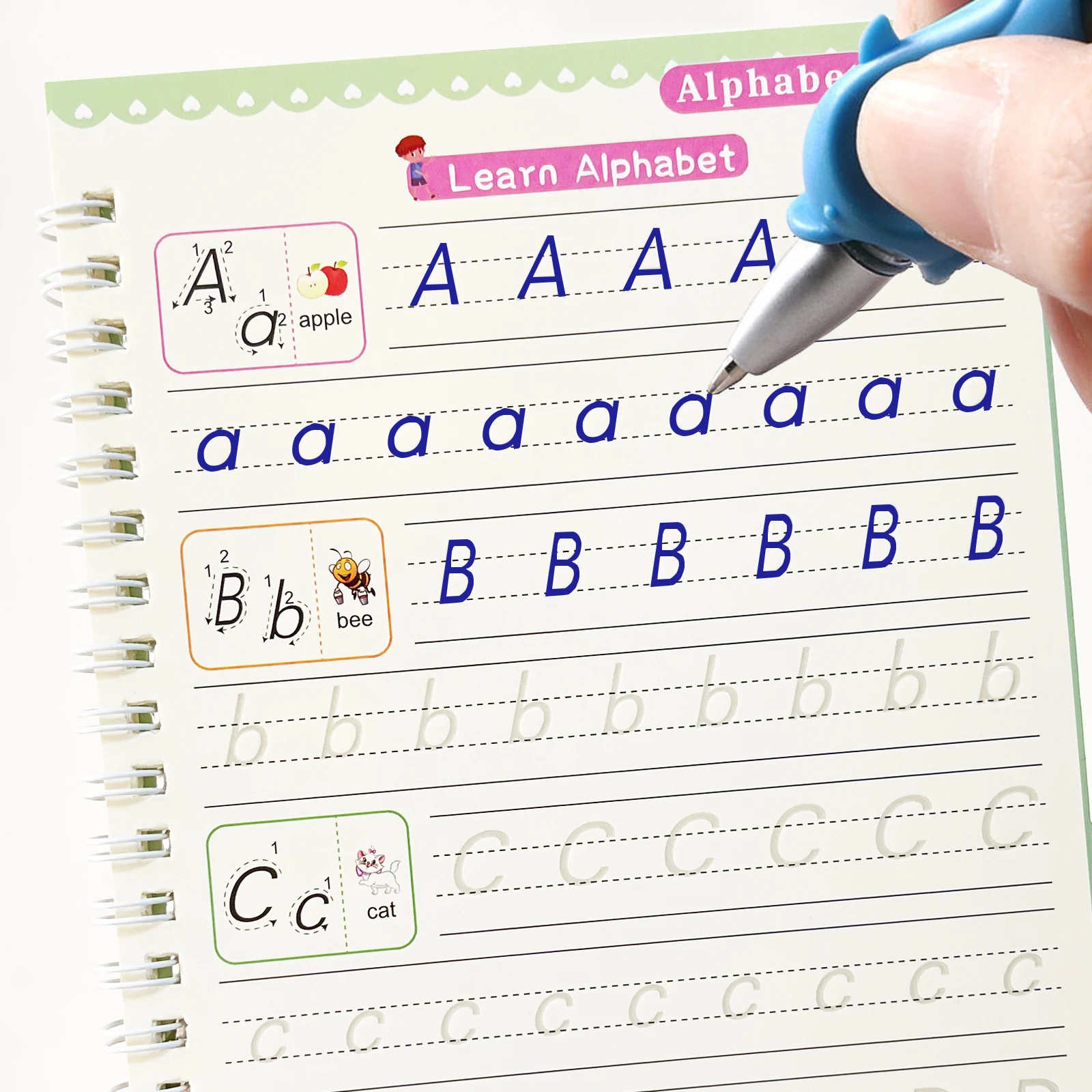 3D English Calligrafia Groove Magic Practice Copybook Libro Per Bambini Numeri Di Apprendimento Lettere Francesi Che Scrivono Quaderni Regalo