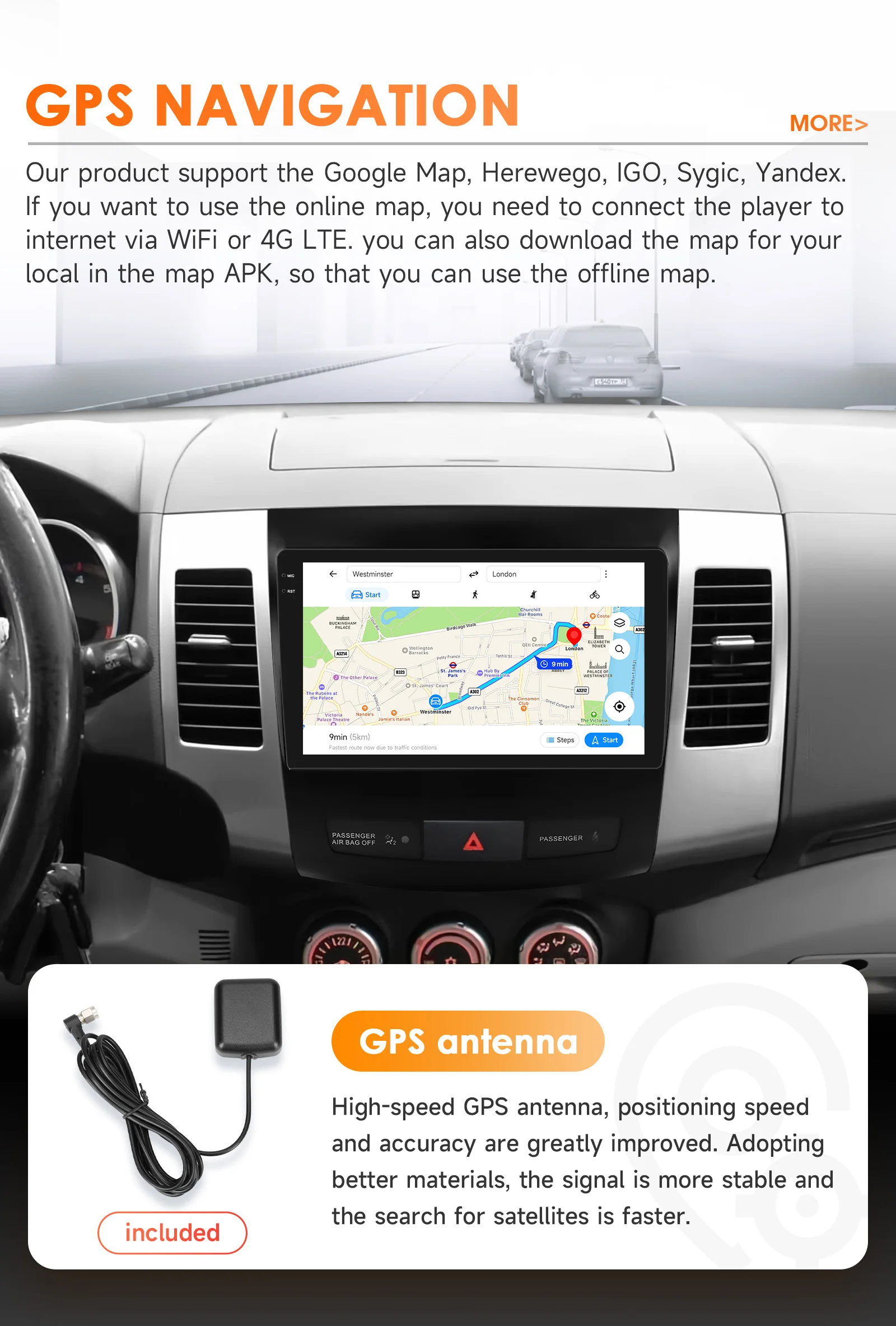 Hizpo AI Android 14 Autoradio für Citroen C-Crosser für Peugeot 4007 für Mitsubishi Outlander Carplay 4G GPS von Snapdragon 6115 – Detail 32