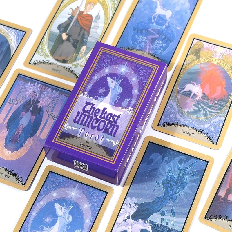 

The Last Unicorn Tarot 78-карточная колода с PDF руководством, игра для развешивания удачи, начинающий Таро, Обучающие карты Таро