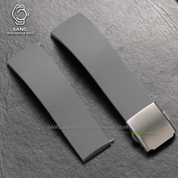Soft Silicone Quick Release Watch Strap with Deployment Buckle - 22mm (Grey)