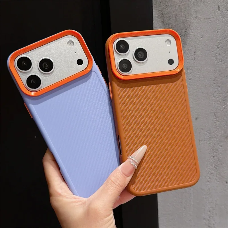 Shockproof Carbon Fiber Pattern Armor Phone Case - Durable Protective Cover