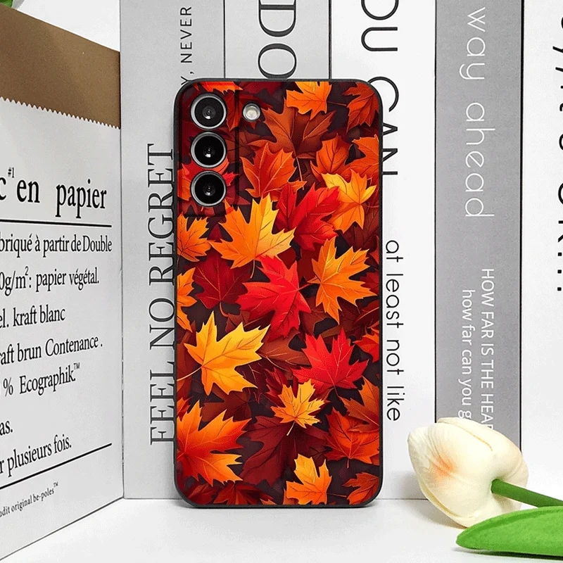 Hand-Painted Autumn Maple Leaf Shockproof Phone Case - Soft Cover Art s