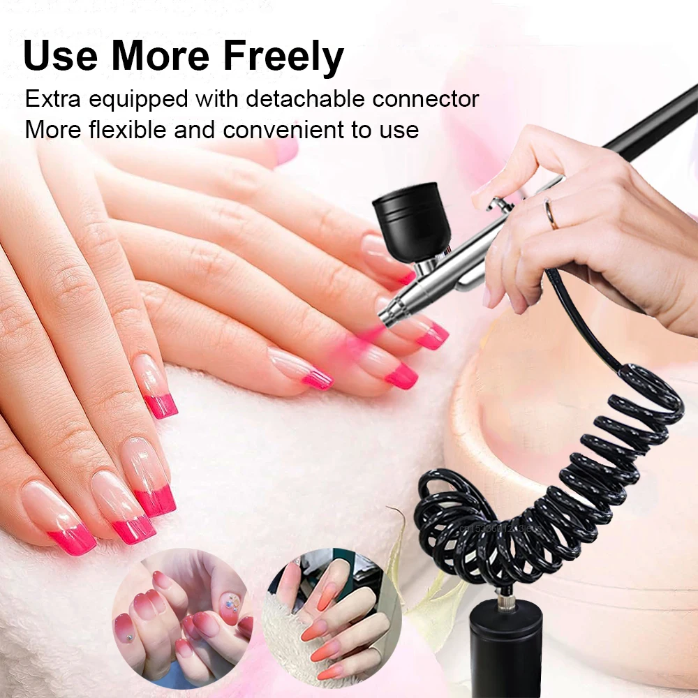 Airbrush Nail Cordless Portable Airbrushes Air Hose Extension Spray Gun With Compressor for Nails Art Painting Makeup Cake K10