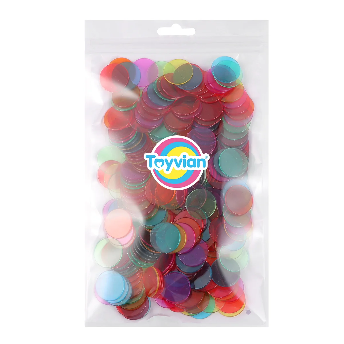 300PCS Counters for Maths Plastic Discs Colored Bingo Chips Counting Markers Transparent Bingo Chips