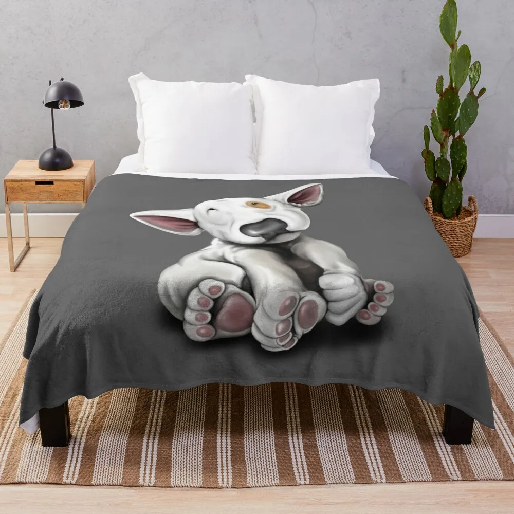 

Bullterrier Puppy Throw Blanket Warm Blanket Soft Plush Plaid