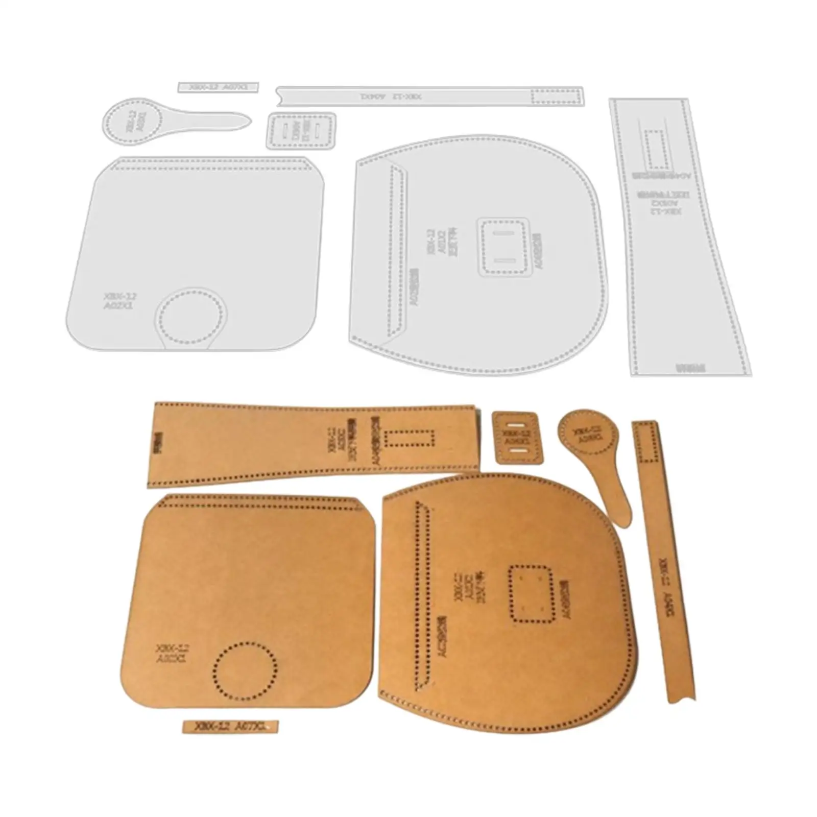 7x Leather Templates Patterns Bag Templates Sewing Machine