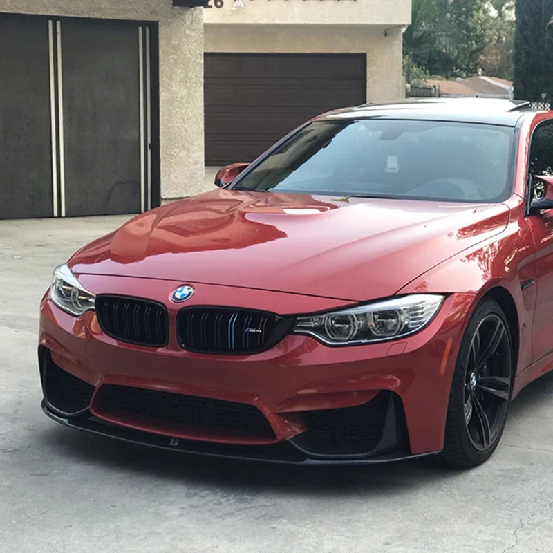 BMW 3 시리즈 F30 (2012-2018) M3 스타일 프론트 립 범퍼 디퓨저 스플리터 바디 키트 (4개) 유광 블랙 카본룩