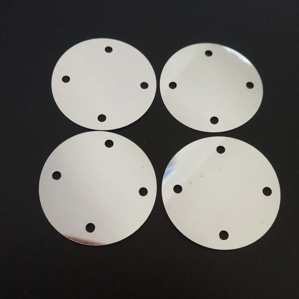 4 Holes Silver Sequins For Crafts Flat Large Round Sequin Garment Handbag Accessories DIY Flakes 15mm/20mm/35mm