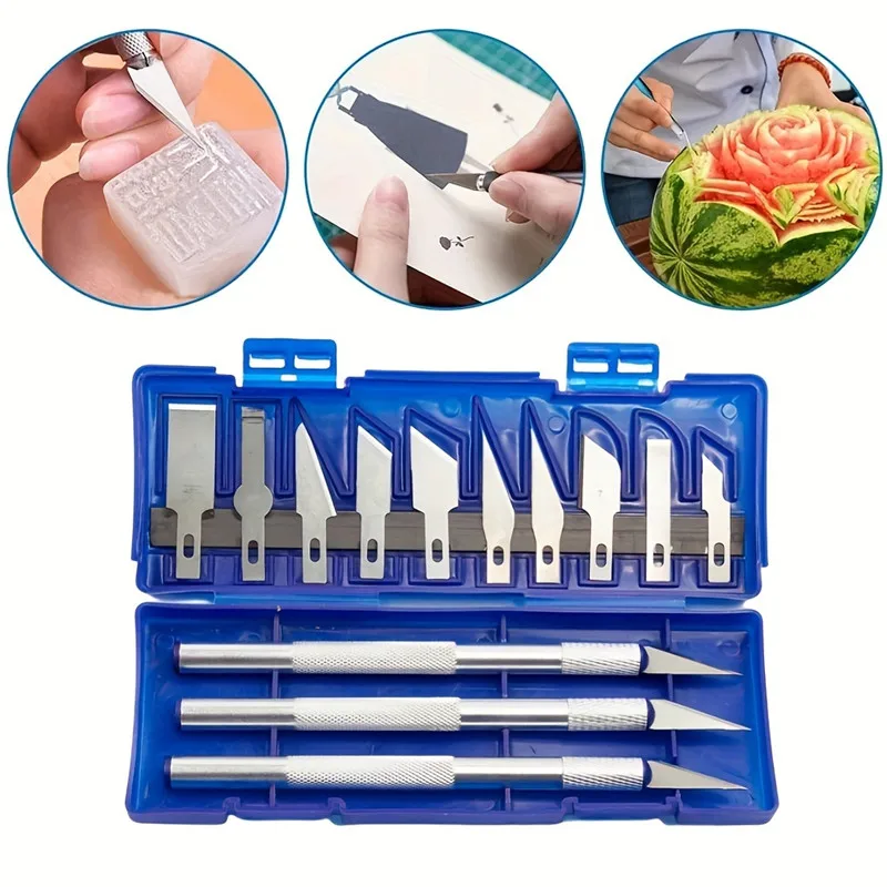 Thirteen-piece precision engraving cutter set arranged together