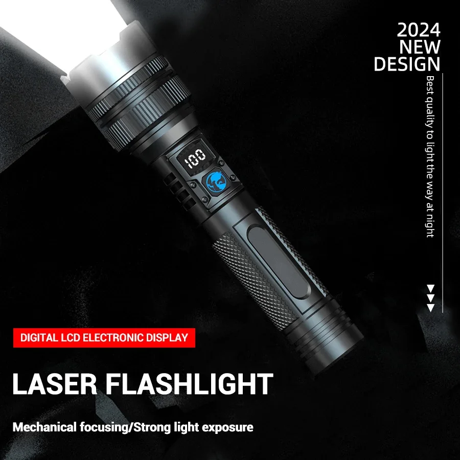 Description Picture 2 of itemSuper Bright LED Flashlight Type-C Charging Waterproof Outdoor Camping White Laser Torch Emergency Lighting Work Light Lantern