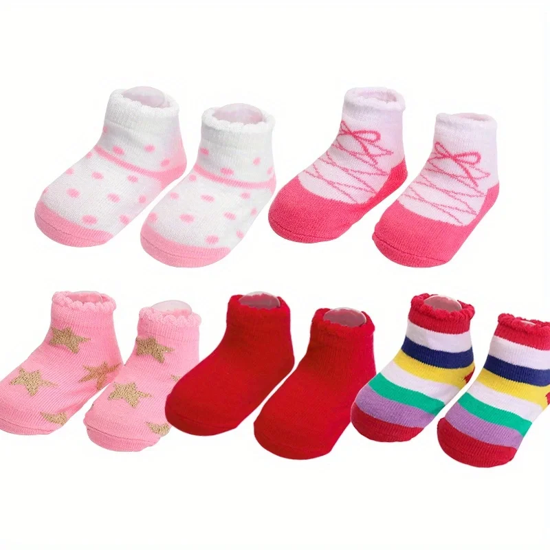 Kids Children's Socks for Girls Boys Non-slip Print Cotton Toddler Baby Christmas Socks for Newborns Infant Short Socks Clothing 6