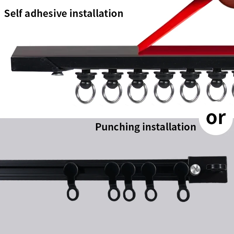 Self-Adhesive Curtain Track Kit No Drilling
