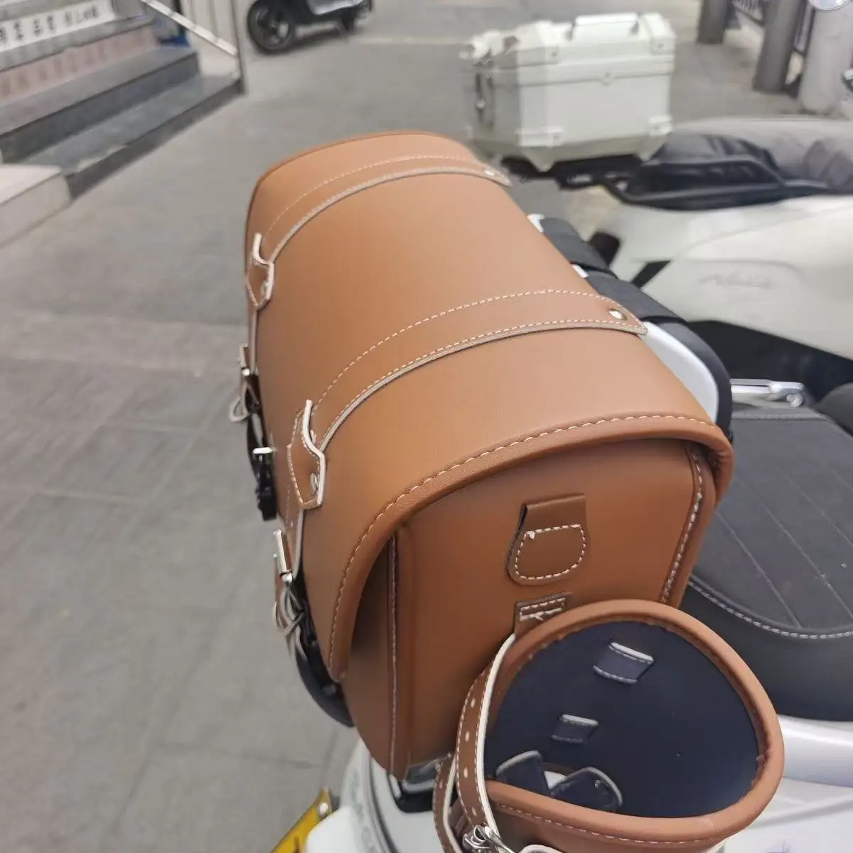 Original Design Elektrisches Motorrad Niedliche Universal Hecktasche Retro Hecktasche Hinten – Detail 4