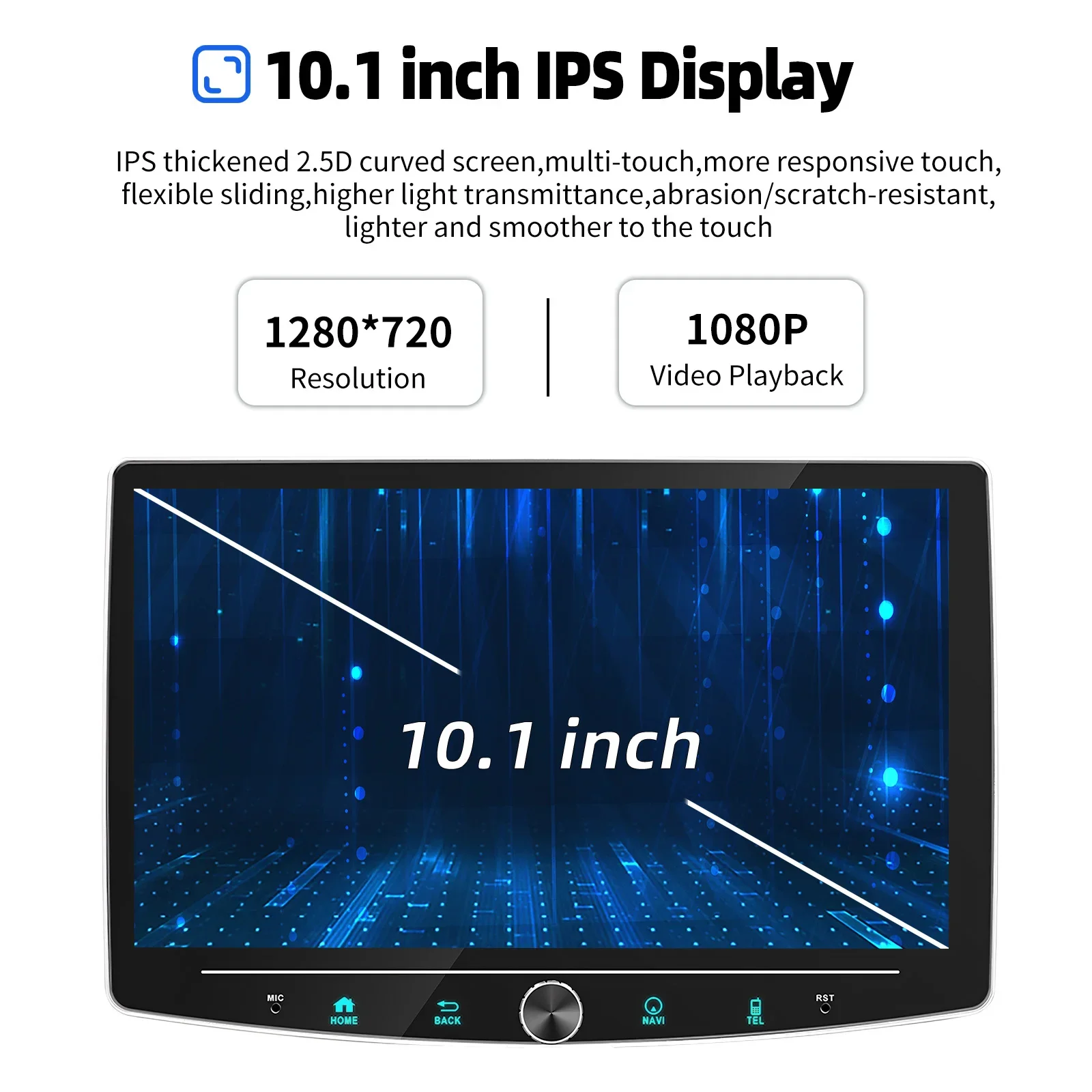 ESSGOO Android 15 10,1" 360 ° Drehbarer Bildschirm 1DIN 6+128G 8core 4G Universal Auto Stereo Carplay mit Mikrofon AM Wifi BT RDS SWC – Detail 4