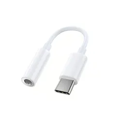 USB - C to 3.5mm Headphone Jack Adapter with Hi - Res DAC Audio Conversion (White)