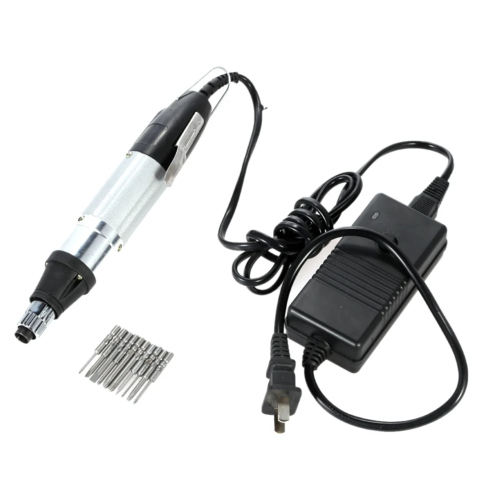 

AC110V-220V High Quality DC Powered Electric Screwdriver with 10pcs Bits Stepless Speed Regulation Repair Tool