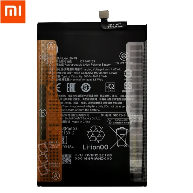 High Quality Original New Xiao Mi BN5G Battery For Xiaomi Redmi 10C / 10A Mi Redrice 10C / 10A 5000mAh Batteries Bateria