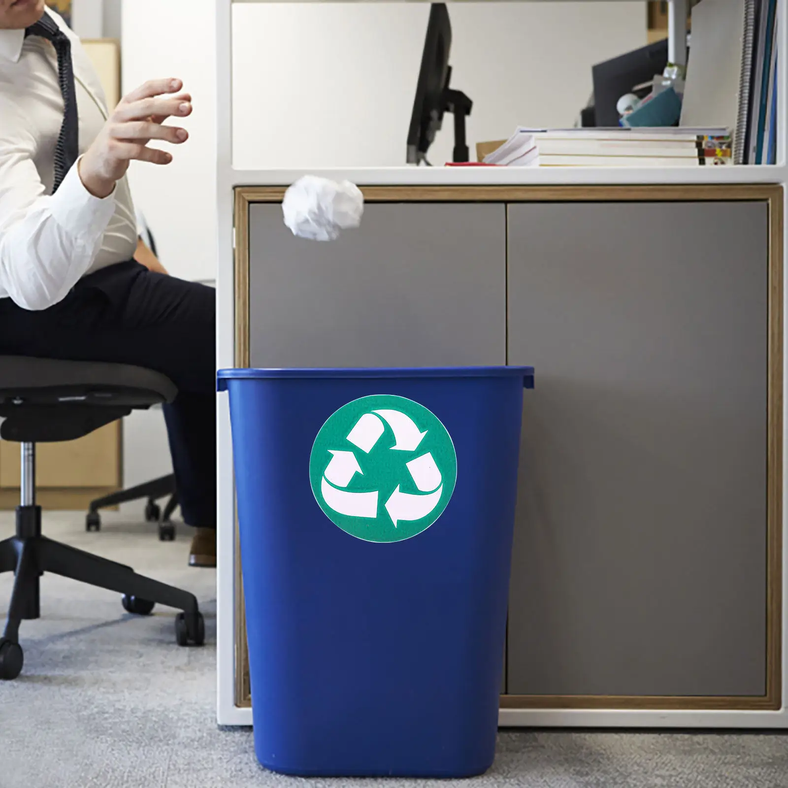 6Pcs 쓰레기 분류 스티커 재활용 라벨 재사용 가능한 방수 주방 사무실 학교 쓰레기통 폐기물 분류