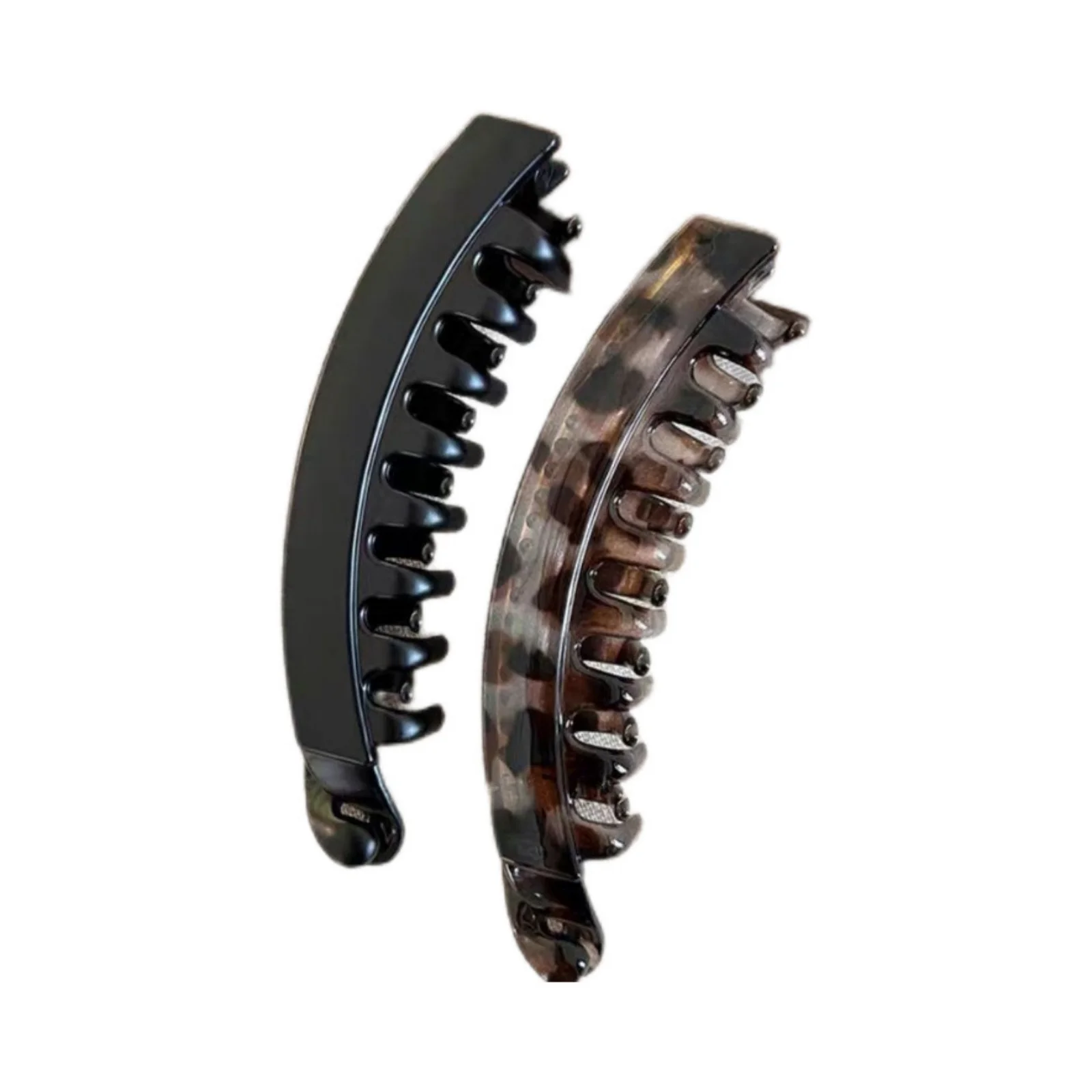 Hair Claw Clips Curved Mult-ooth, Tortoise Black For Thick Hair, Non-Slip Strong Hold Vintage Elegant Hair Accessories For Women