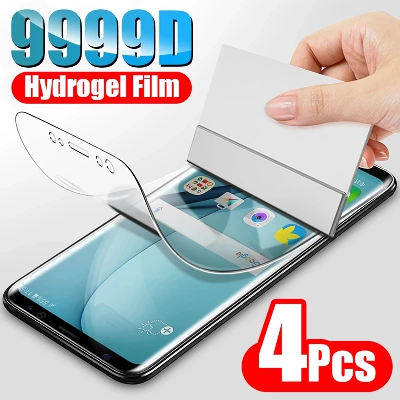 Гидрогелевая пленка 4 шт. Защитная для экрана Samsung S10 S20 S9 S8 S21 S22 Plus Ultra FE A12 A21S A52S Note 20