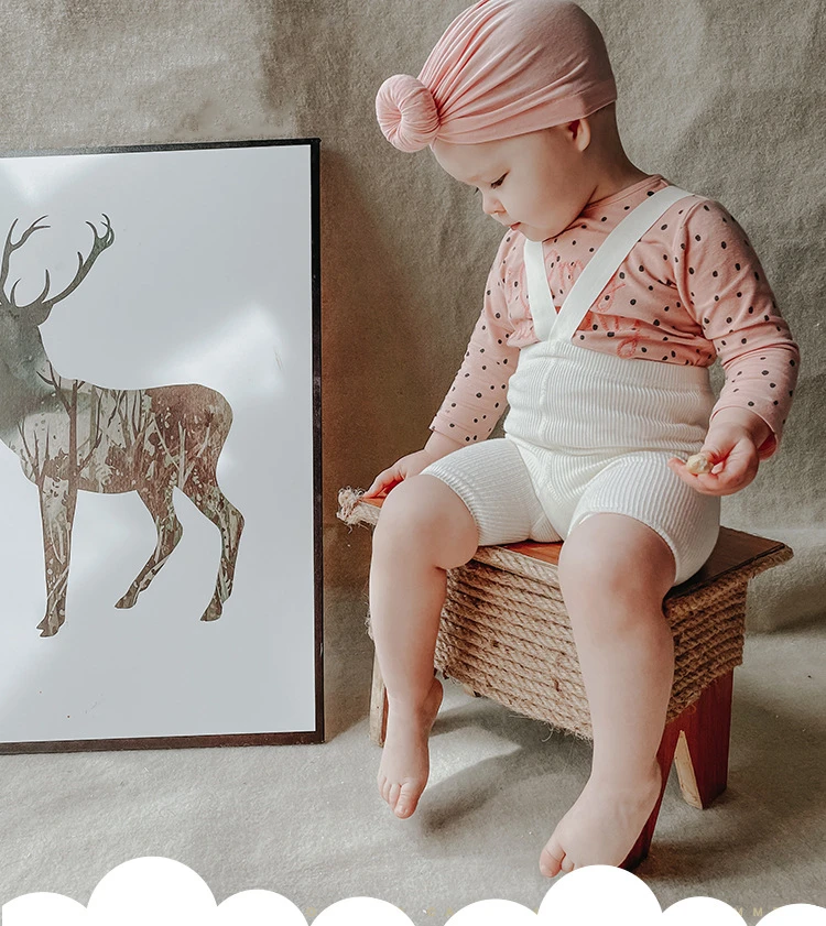 Knit Tights Suspender Leggings Girls Pantyhose 0-4Y Newborn Casual Ribbed Cotton Leggings Solid Color Baby Girl Boys Overalls Infant Baby Suspender Pantyhose 9 Colors