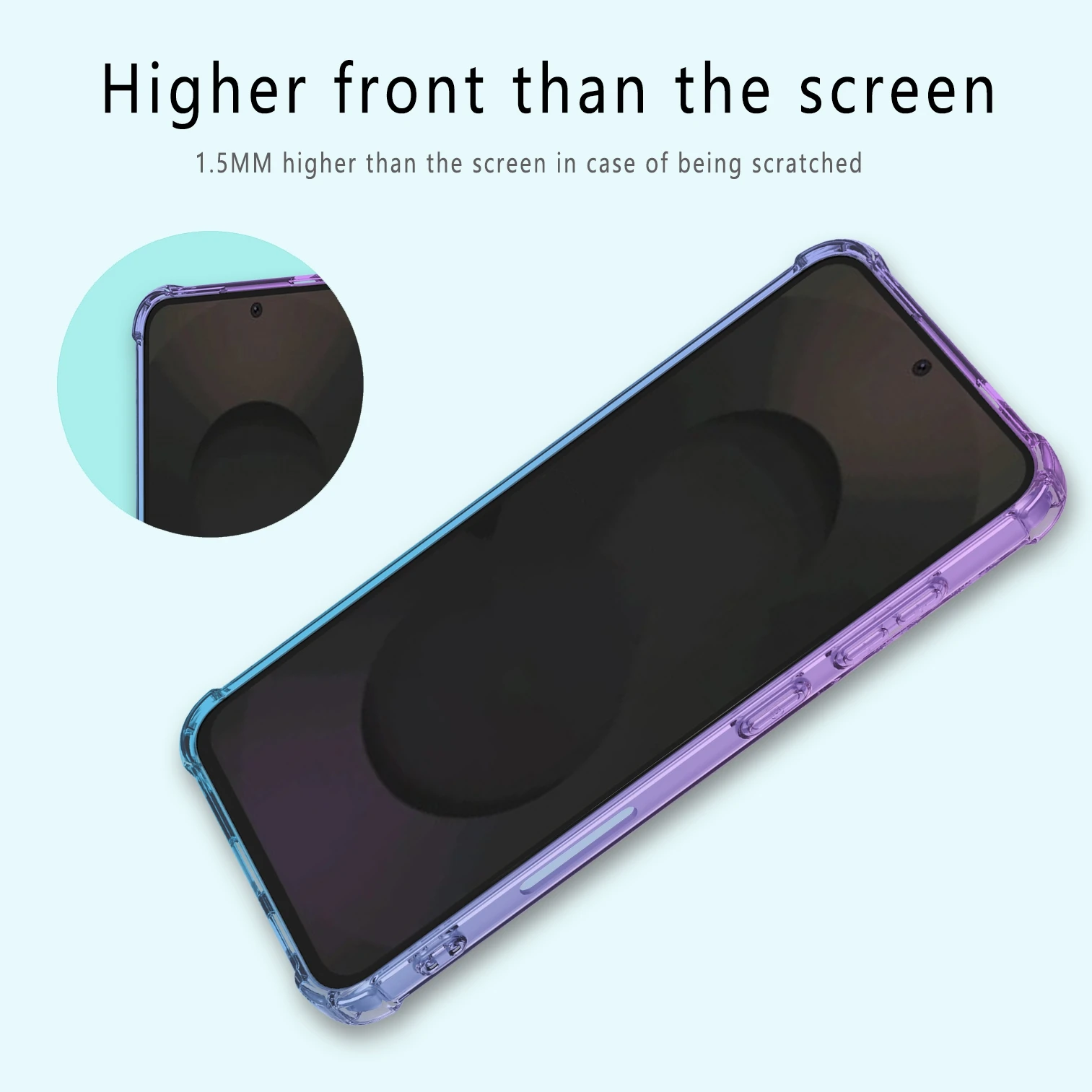 Shockproof Gradient TPU Protective Phone Case with Four-Corner Reinforcement