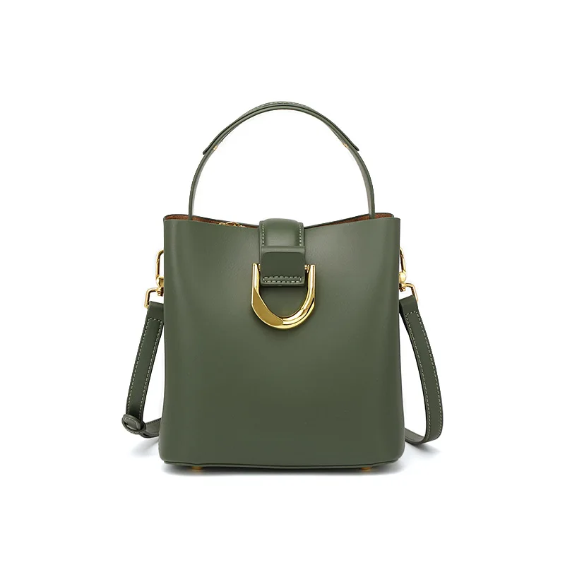 

2022 New Genuine Leather Bucket Shoulder Bag Handbags Women Famous Brands Luxury Designer Crossbody Totes Female Messenger Bags